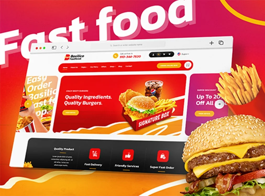 Basilico Fast Food — website template preview