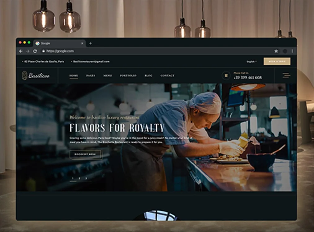Basilico Luxury Restaurant — website template preview
