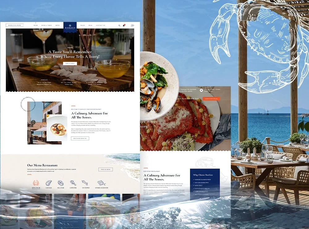 Basilico Seafood — website template preview
