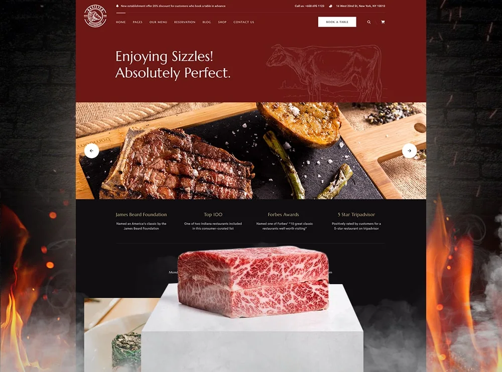 Basilico Steak House — website template preview