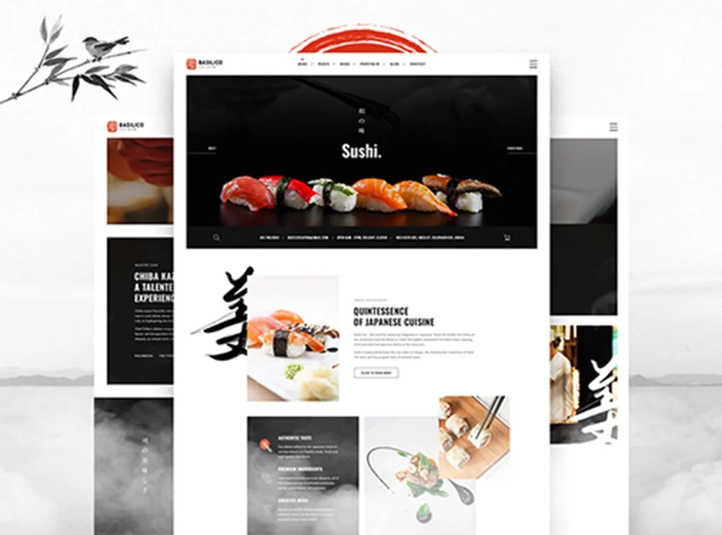 Basilico Sushi — website template preview