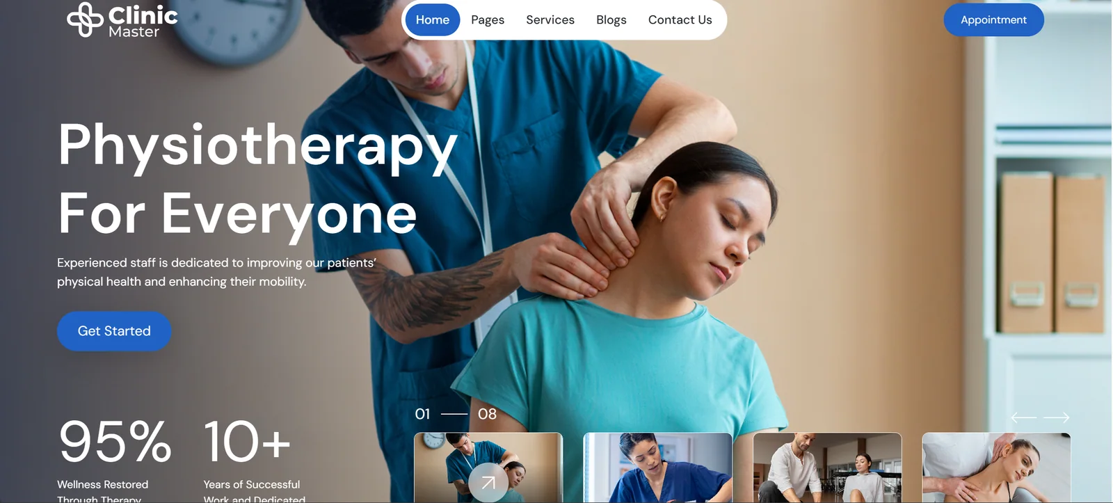 ClinicMaster Physio — website designed and built by Sean McGee