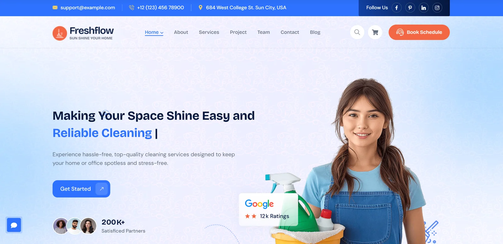 Freshflow Cleaning — website designed and built by Sean McGee