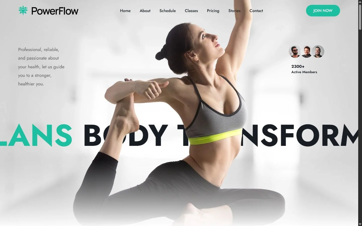 PowerFlow Yoga & Wellness — website designed and built by Sean McGee