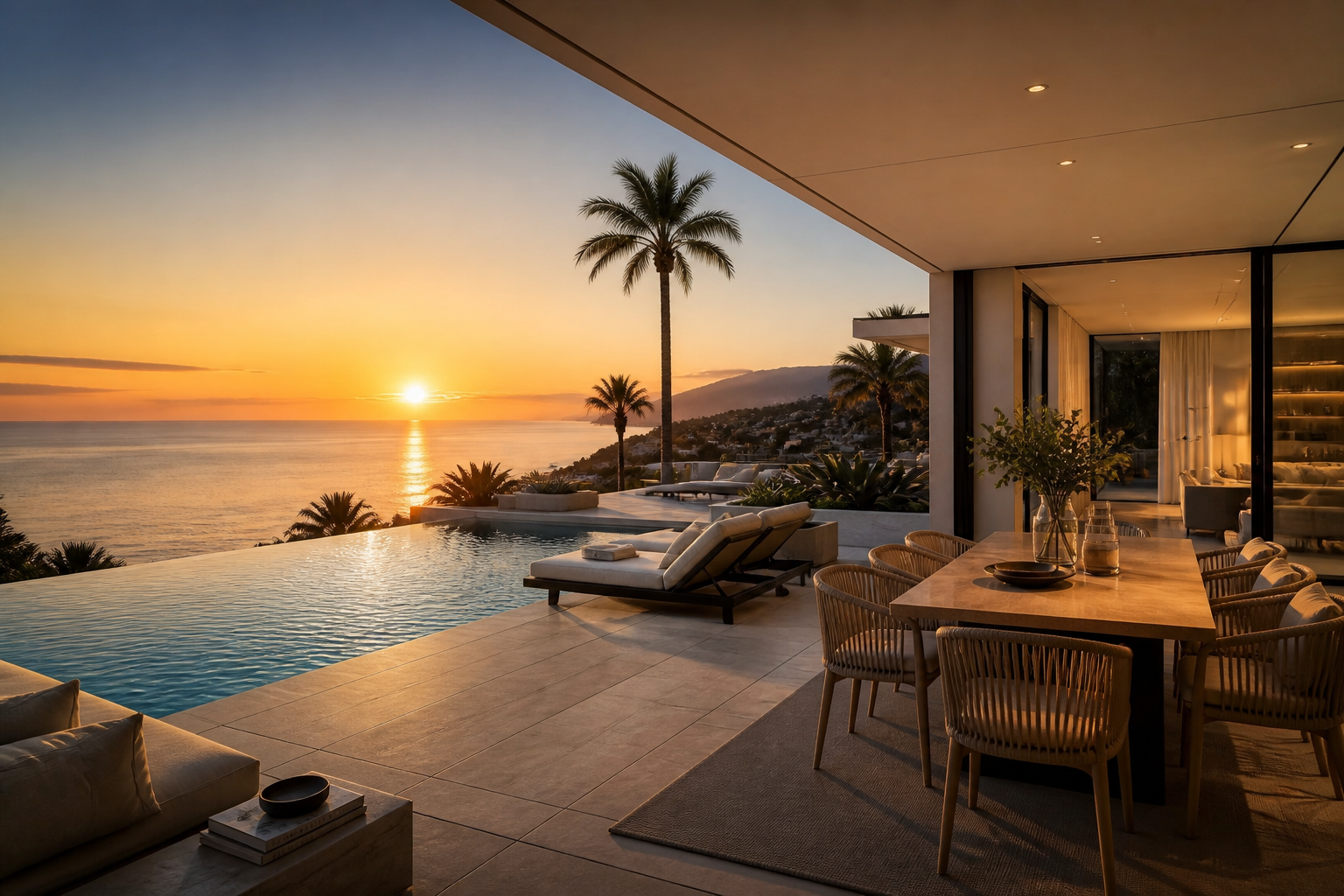 Luxury Costa del Sol apartment terrace prepared for rental guests