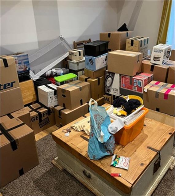 Packed moving boxes ready for collection and storage